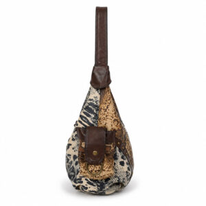 Sac Hobo Imprime Serpent Leopard Vue Laterale
