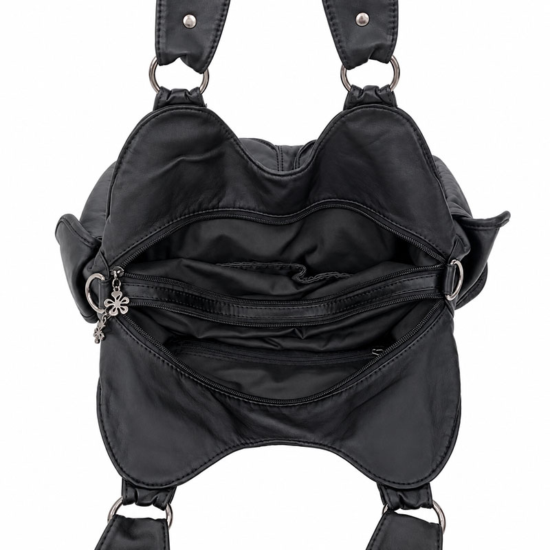 Sac Besace Cours Multi Poches Grunge Vue Interieure