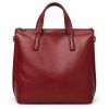 Porte Documents Femme Cabas Cuir Bordeaux