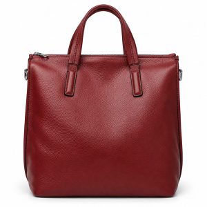 Porte Documents Femme Cabas Cuir Bordeaux