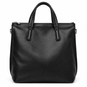 Porte Documents Femme Cabas Cuir Noir