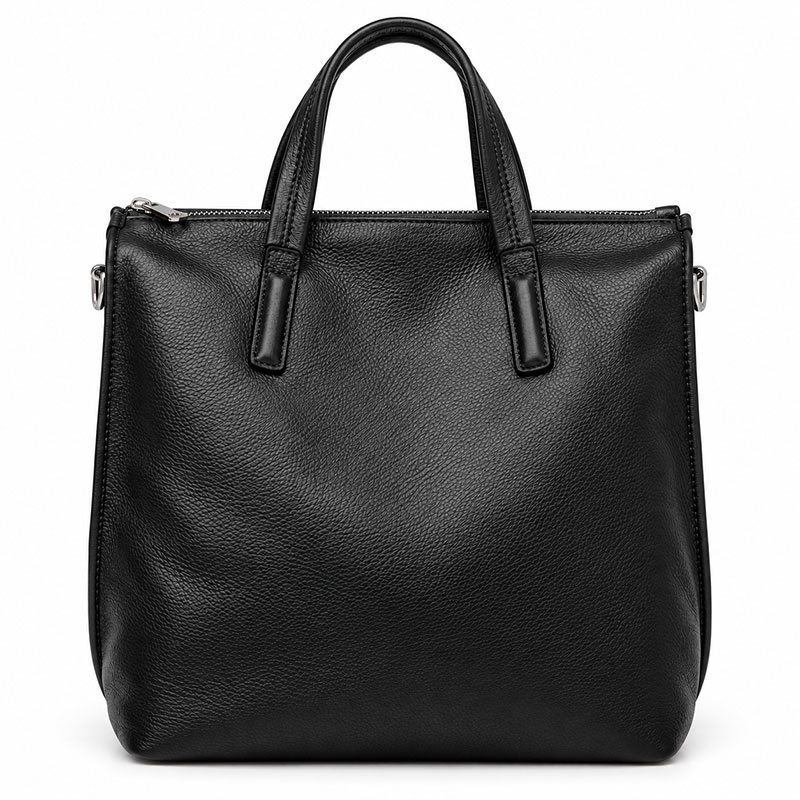 Porte Documents Femme Cabas Cuir Noir