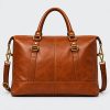 Sac Voyage Weekend Cuir Brad Marron Cognac