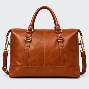 Sac Voyage Weekend Cuir Brad Marron Cognac