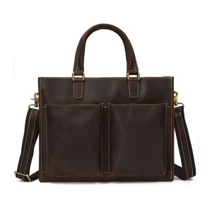 Serviette Cuir Crazy Horse Homme Eredito Brun