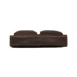 Serviette Cuir Crazy Horse Homme Eredito Brun Vue Dessous