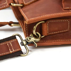 Serviette Cuir Crazy Horse Homme Eredito Marron Alliage Robuste