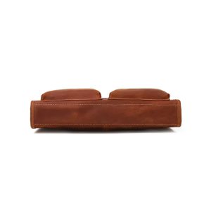 Serviette Cuir Crazy Horse Homme Eredito Marron Dessous
