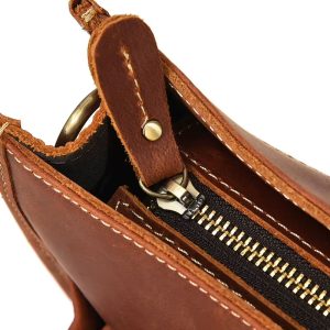 Serviette Cuir Crazy Horse Homme Eredito Marron Tirette Cuir