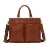 Serviette Cuir Crazy Horse Homme Eredito Marron Vue Face