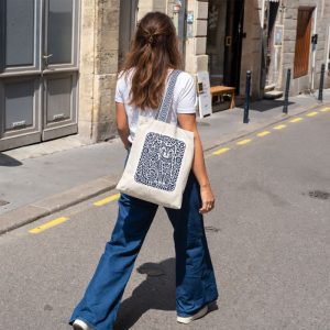 Tote Bag Motif Chat Fleuri Port Epaule Ete