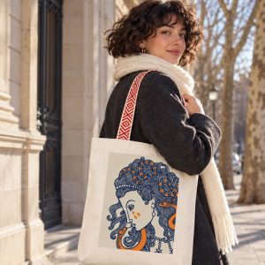 Tote Bag Portrait Meduse Anses Ethniques Hiver