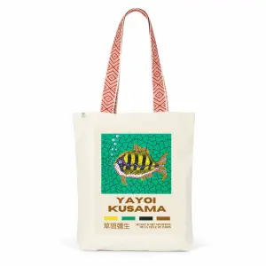 Tote Bag Tissu Yayoi Kusama Profondeurs De La Mer Anses Rouges